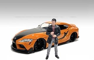 American Diorama Car Meet 3 Figure 3, Black 76428 - 1/24 Scale Figurine - Diorama Accessory
