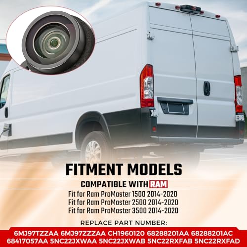 Image of Backup Camera Rear View Camera,Fit for Ram ProMaster 1500 2500 3500 2014-2020 Parking Park Assist Camera Replaces #6MJ97ZZZAA