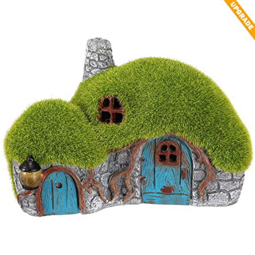 Darkdec Garden House Statue Outdoor Figurine Lights With Solar, Outdoor Cottage Garden Decor Figurines Lawn Ornaments For Patio Yard Or Porch Decorations #TOP1