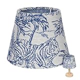 UKCOCO Drum Lamp Shade, 6.6 x 6.6 x 5inch Embroidered Fabric Lampshade Rain Forest Printed Small Lamp Shade Tablelamps Conical for E27/E14 (Random Rain Forest Animals or Plants Patterns)