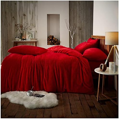 GC GAVENO CAVAILIA Teddy Fleece Double Duvet Set With Pillowcases, Thermal Warm & Cosy Super Soft Fluffy Bear Bedding, Charcoal