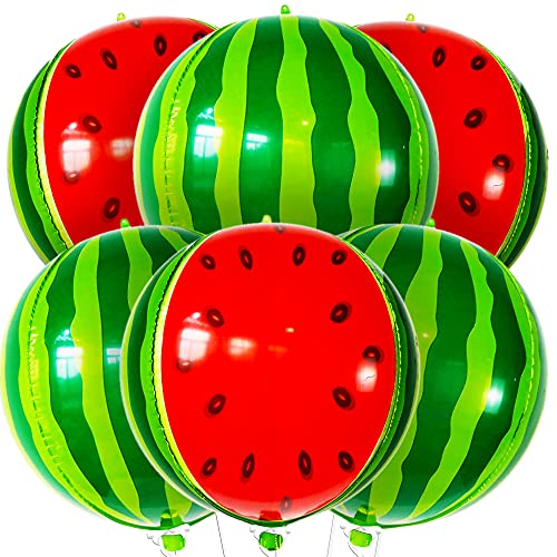 KatchOn Large Watermelon Balloons - 22 Inch Pack of 6 | One In A Melon Party Decorations | Summer Party Decorations | Watermelon Balloons Party Decoration | Summer Birthday Decor Summerween Decor
