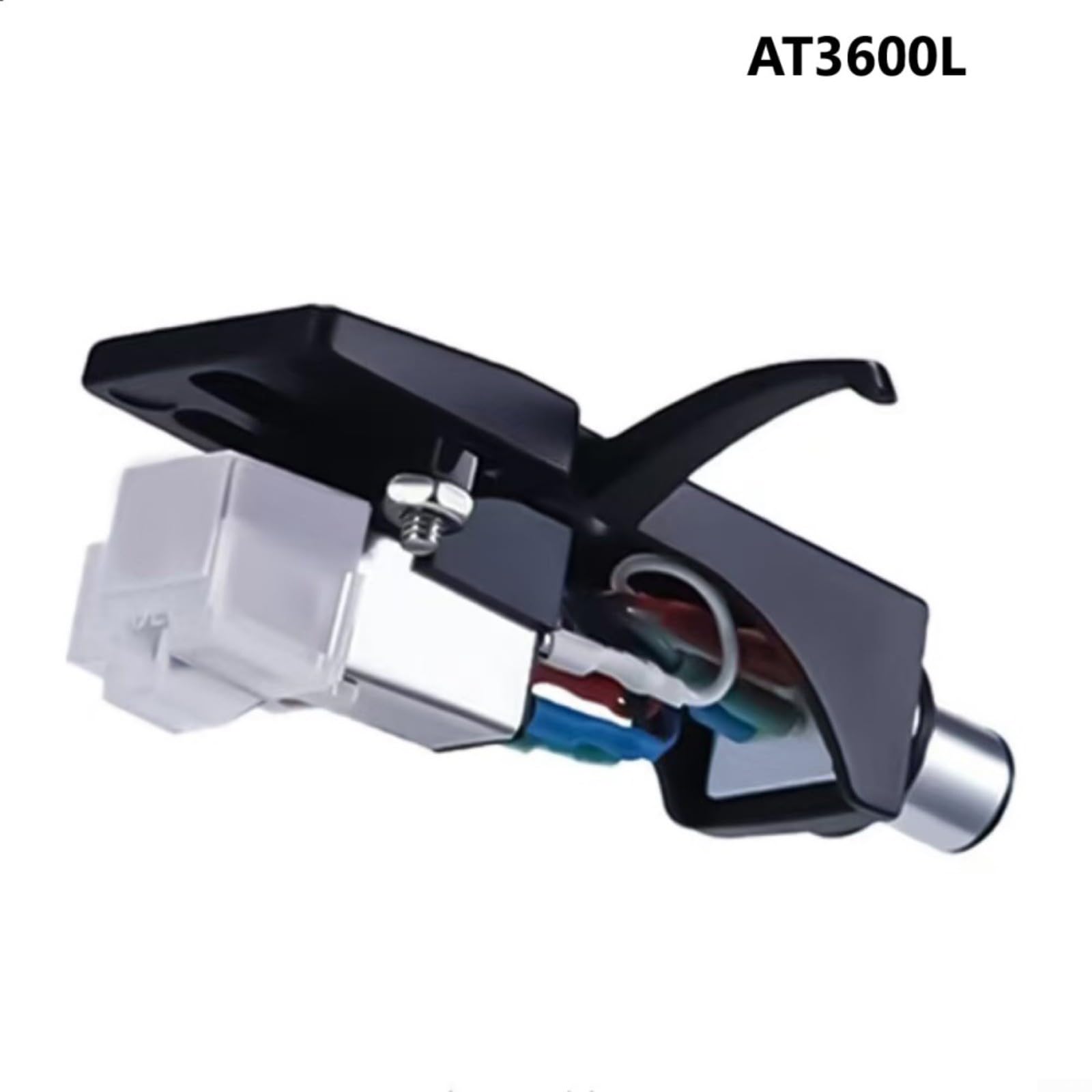 AT3600L Moving-Magnet-Tonabnehmer-Set mit Aluminiumlegierung-Halterung für LP-Schallplattenspieler, synthetischer Nadelspitze, präziser Hochfrequenzabtastung(Cartridge + Stand)