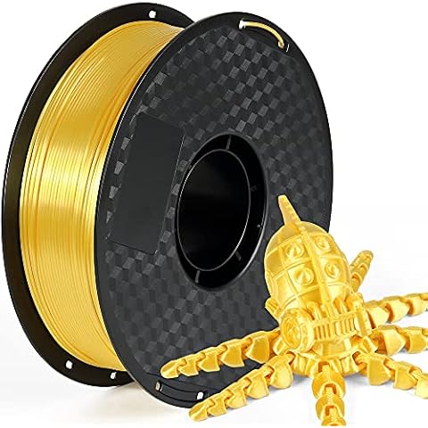 Aystkniet PLA+ Silk 3D Printer Filament 1.75mm, 1 kg Light Gold Silky Pla Plus with High Dimensional Accuracy +/- 0.02 mm, Tangle-Free 3D Printing Filament for 3D Printer and 3D Pen Cover