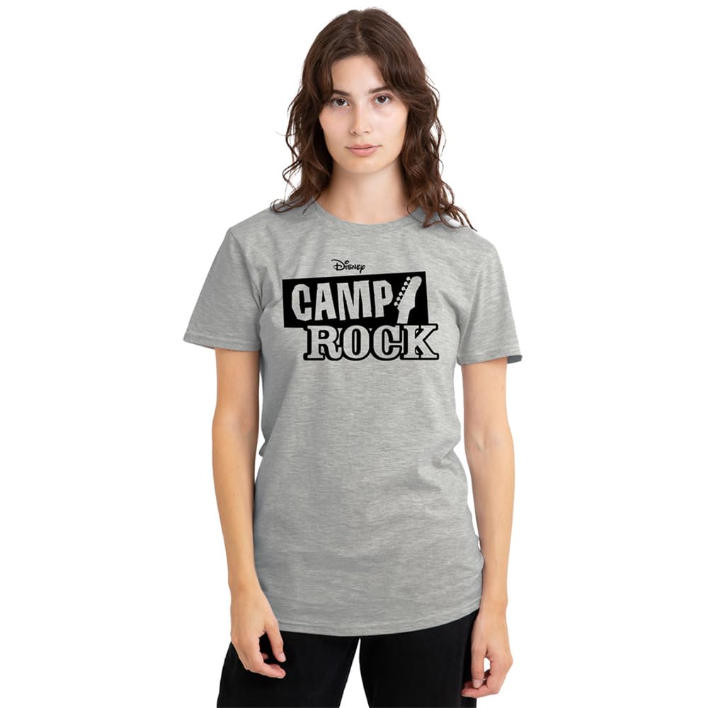 Disney Camp Rock Mono Logo Ladies T Shirt, Athletic Heather, Medium