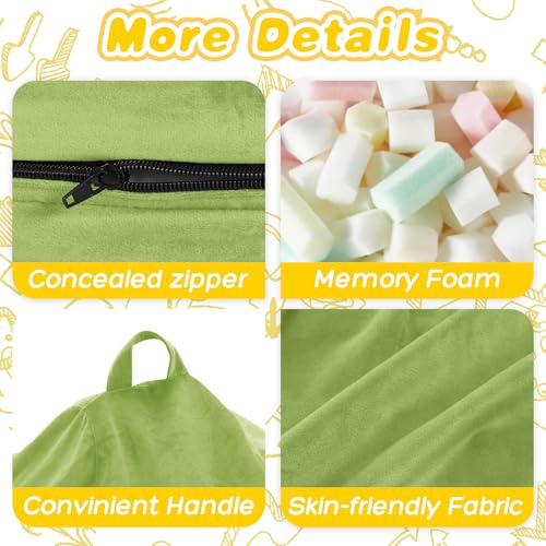 Image of HABUTWAY 2FT Bean Bag Chair, 2' Beanbags Small Bean Bag Chairs with Filling, Teardrop Bean Bag Chair Luxurious Velvet Ultra Soft Fur with Removable Cover (Lime)