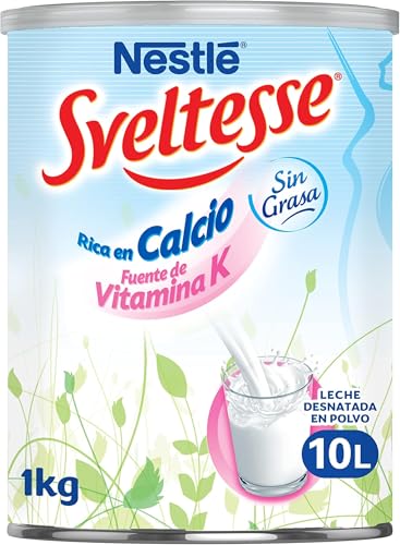 Sveltesse Nestlé, Leche en Polvo Desnatada, 1 Kg (Paquete de 6)