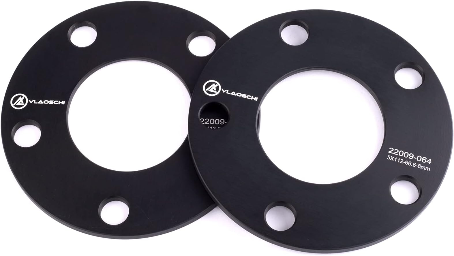 VLAOSCHI Black 5x112 Hubcentric Wheel Spacers (No Lip 66.56mm Bore) 1/4 Inch (6mm) Compatible with Benz BMW-Audi 5 Lug for A4 A5 S5 A6 S6 A7 S7 A8 W210 W212 W219 E350 E500 530i 540i 740i - Pack of 2