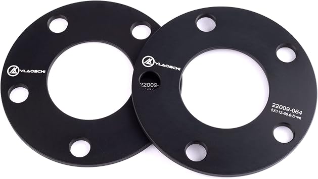Black 5x112 Hubcentric Wheel Spacers No Lip 66.56mm Bore 1/4 Inch 6mm Compatible with Benz BMW-Audi 5 Lug for A4 A5 S5 A6 S6 A7 S7 A8 W210 W212 W219 E350 E500 530i 540i 740i - Pack of 2