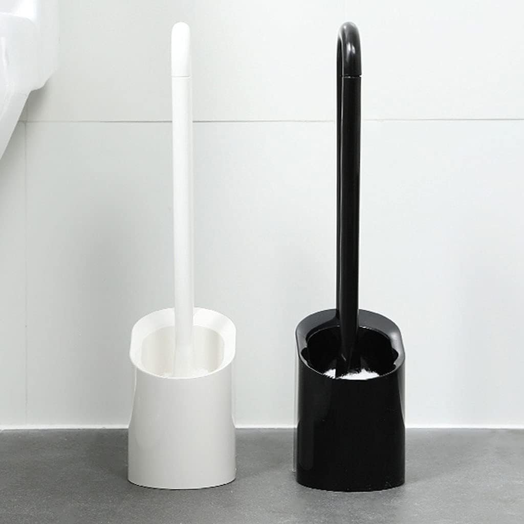Toilet Brush and Holder Set Magnetic Levitation Toilet Brush with Base Toilet Brush Modern Design Soft Hair Toilet Brush Household Bathroom Cleaning Toilet Brush Set Toilet Bowl Brush for B, White image 4