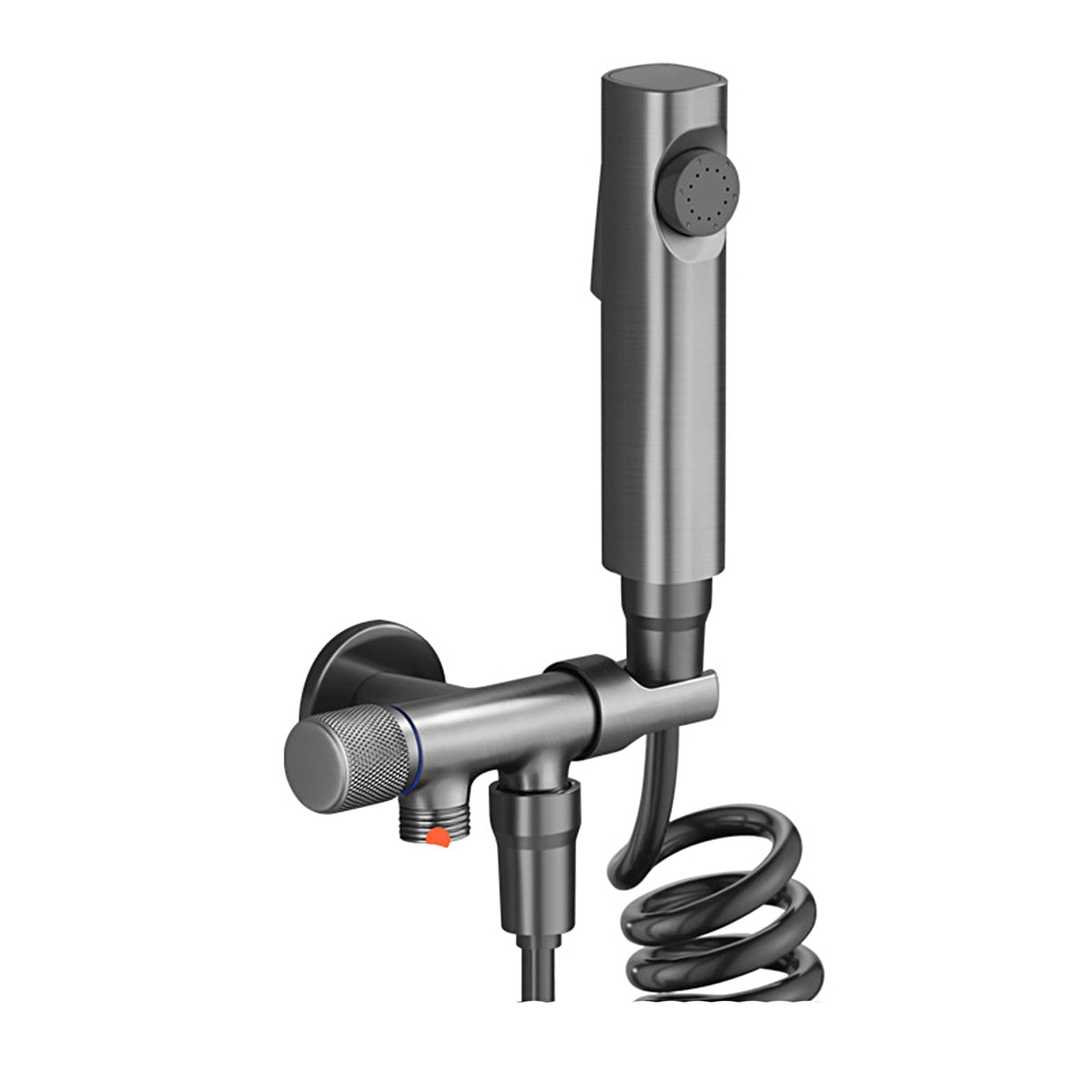 Pulverizador De Bidé De Mano con Soporte Y Manguera,Ducha Higienica para WC Higiene Personal,Multifuncional Rociador De Bidé De Mano,A:Gray