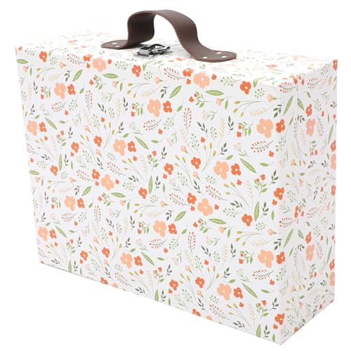 Luxshiny Mini Maleta de Papel Portátil Asa para Joyería y Juguetes, Caja Decorativa Elegante para Boda y Viaje, Caja de Almacenamiento Práctica