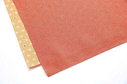 Furoshiki Traditionelles japanisches Wickeltuch/Tapisserie (Komon x Flachs, Ornament: Rot/Orange)