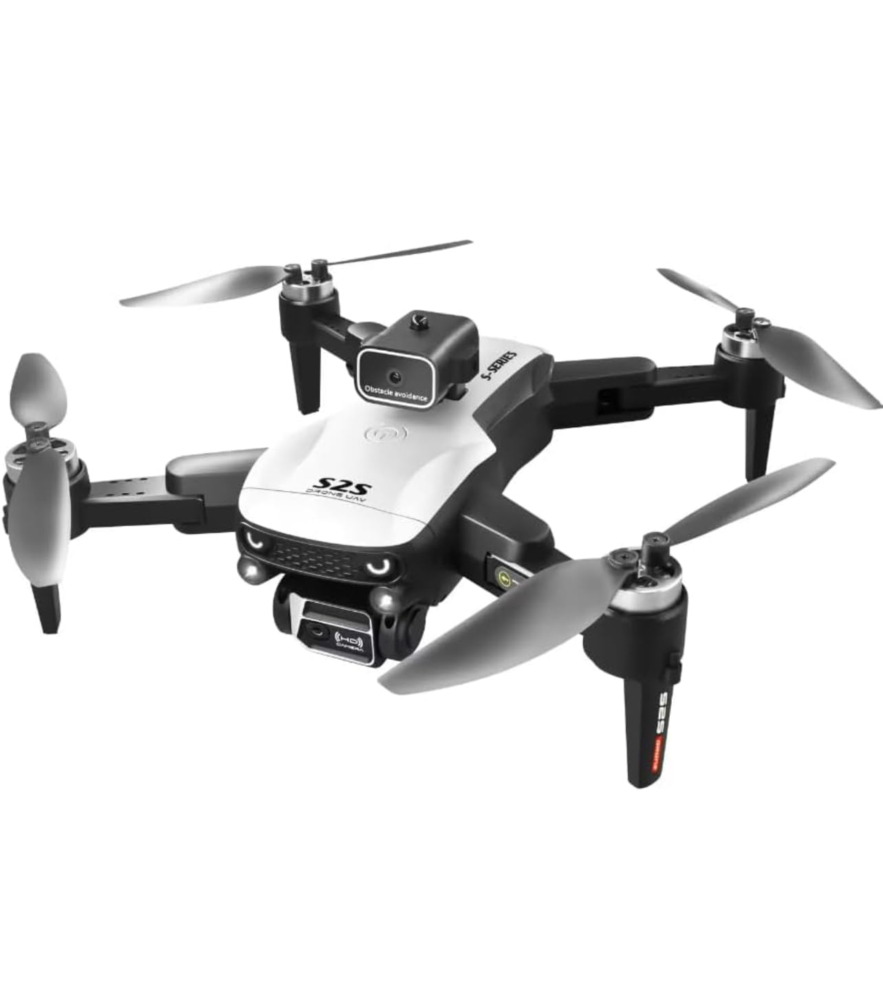 S2S Drone Dual Camera, obstacle avoidance drone with Brushless Motors, Folding FPV Quadcopter, Height Maintainer, ABS Material, 20-30 min Flight time, kids and adult.
