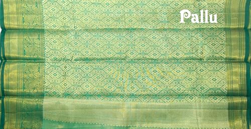 Image of VFCollections Women's Kanchipuram Silk Pure Pattu Sarees With Blouse