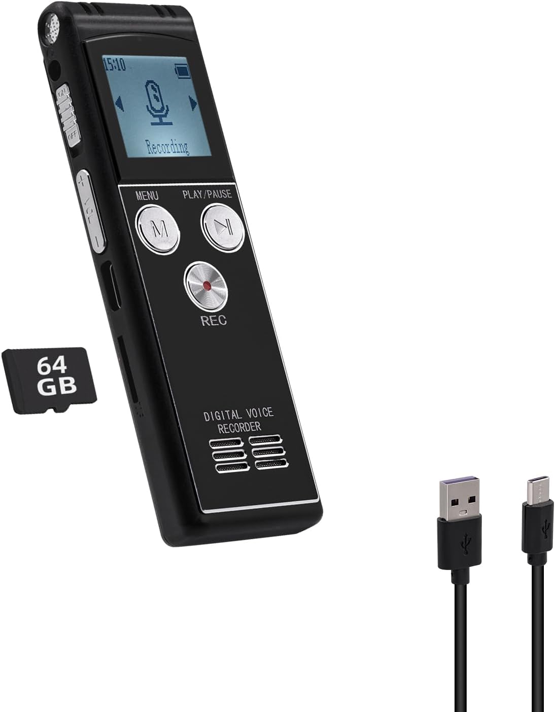 Mcbazel 64GB Digital Voice Activated Recorder with Playback, 1536Kpbs HD Portable Small Voice Recorder for Interviews/Meeting/Classes/Lecture A-B Repeat, 5000 Hours Audio Recording Device