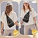 JASGOOD Women Sling Bag Crossbody Leather Fanny Packs Chest Bag Sling Backpack for Fashion Travel, Black