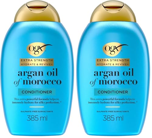 Image of OGX Argan Oil of Morocco Conditioner for Dry Damaged Hair, Extra Strength, 385 ml (Pack of 2)