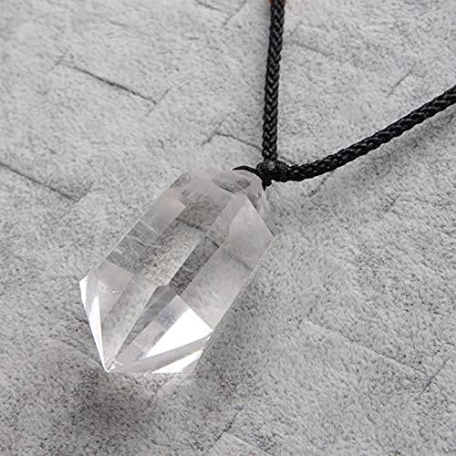 Miniatura 4 de Acxico 1 collar con colgante de péndulo de cristal de cuarzo transparente natural, Cristal de cuarzo transparente natural, Cuarzo