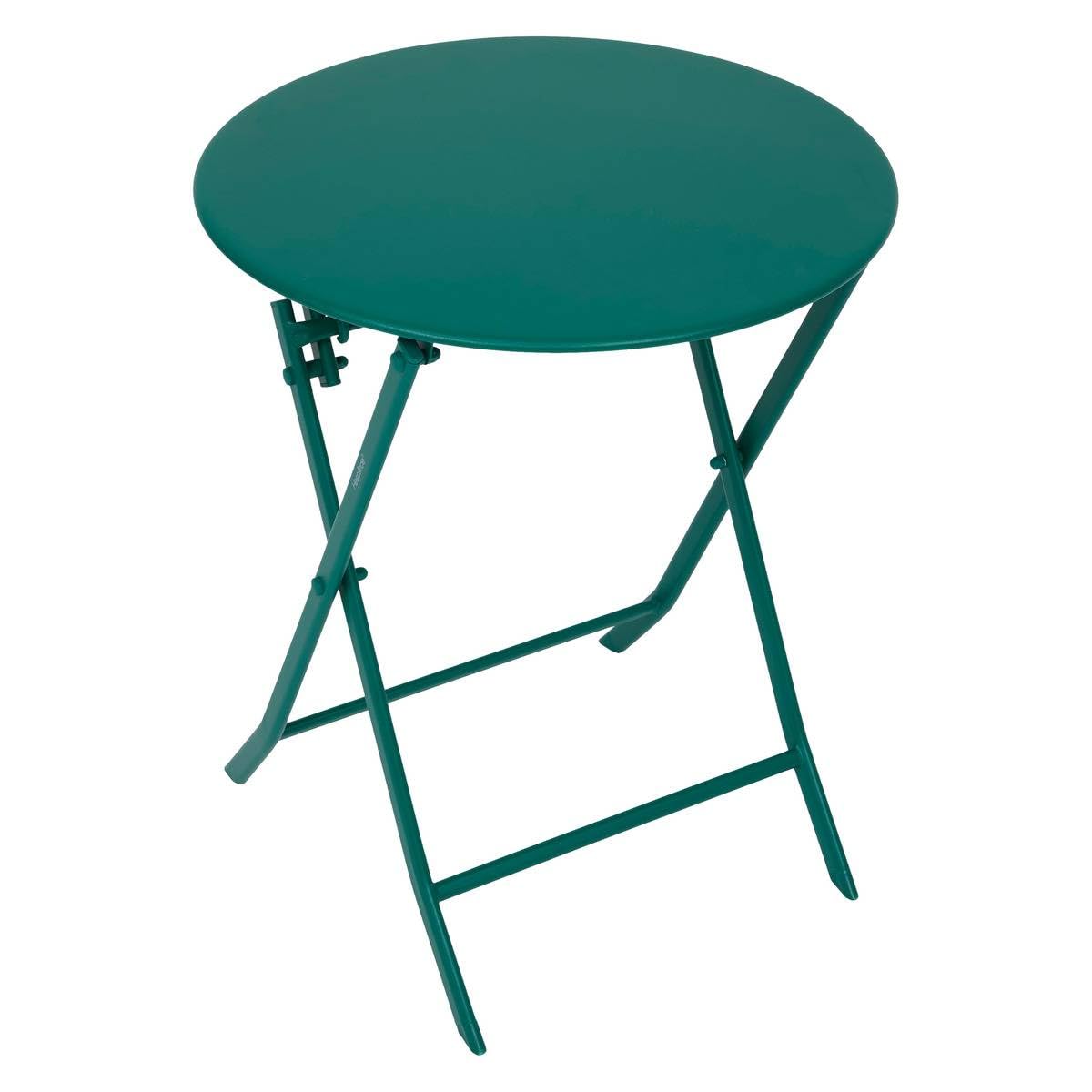 Hespéride - Tavolo da giardino rotondo pieghevole Greensboro, 2 posti, verde opale - Acciaio rinforzato antiruggine - Arredamento per giardino, balcone, terrazzo