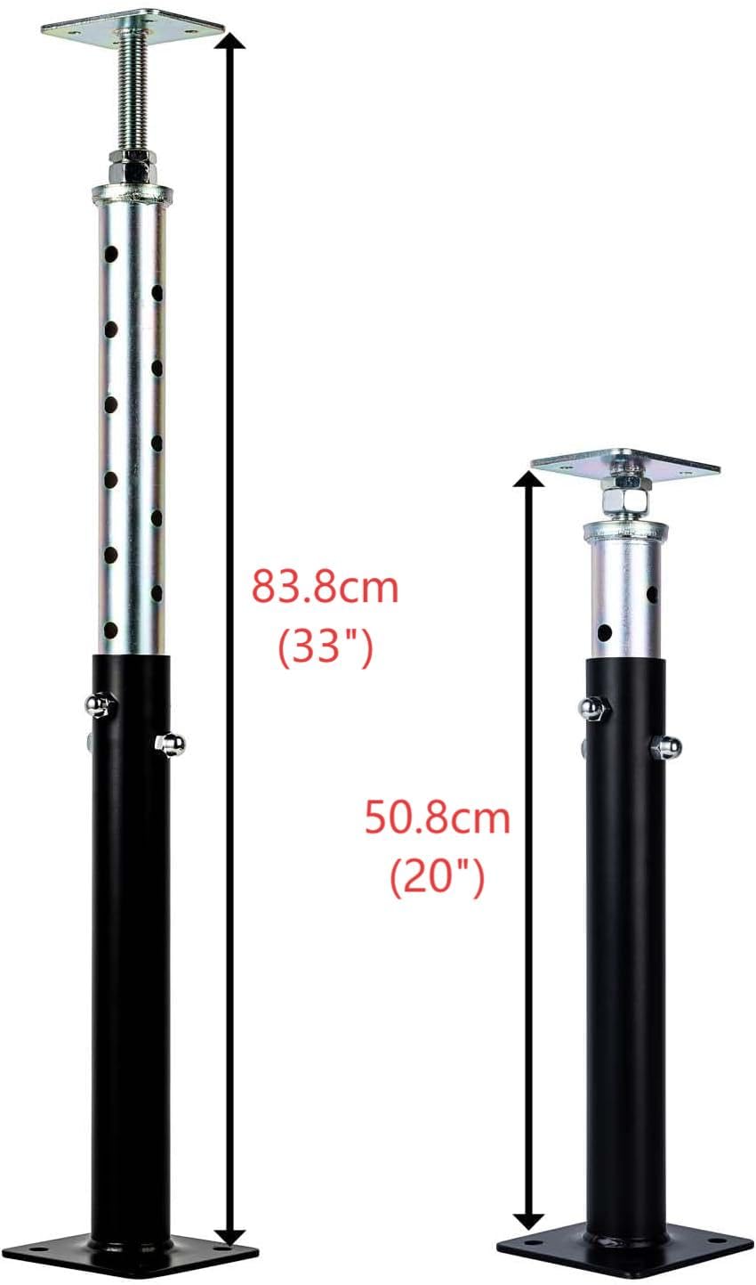 Soporte para postes de 15 a 23 cm, altura ajustable, 4 unidades, báscula de casa, soporte recto (2 unidades, ajuste 50-84 cm)