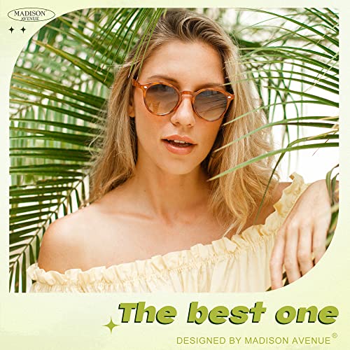 Madison Avenue 2 Pack Retro Round Sunglasses for Women Men UV Protection, Vintage Classic Womens Mens Sun Glasses Sun Shades2