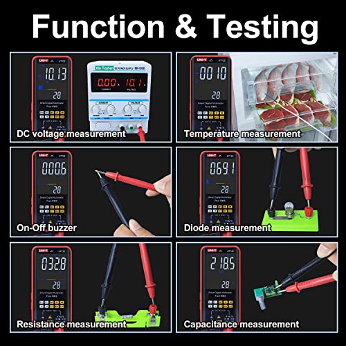 Image of UNI-T UT122 Smart Digital Multimeter Rechargeable Voltmeter Auto-Ranging Electrical Tester Measures DC /AC Voltage Resistance Continuity Capacitance Temperature Frequency NCV True TRMS
