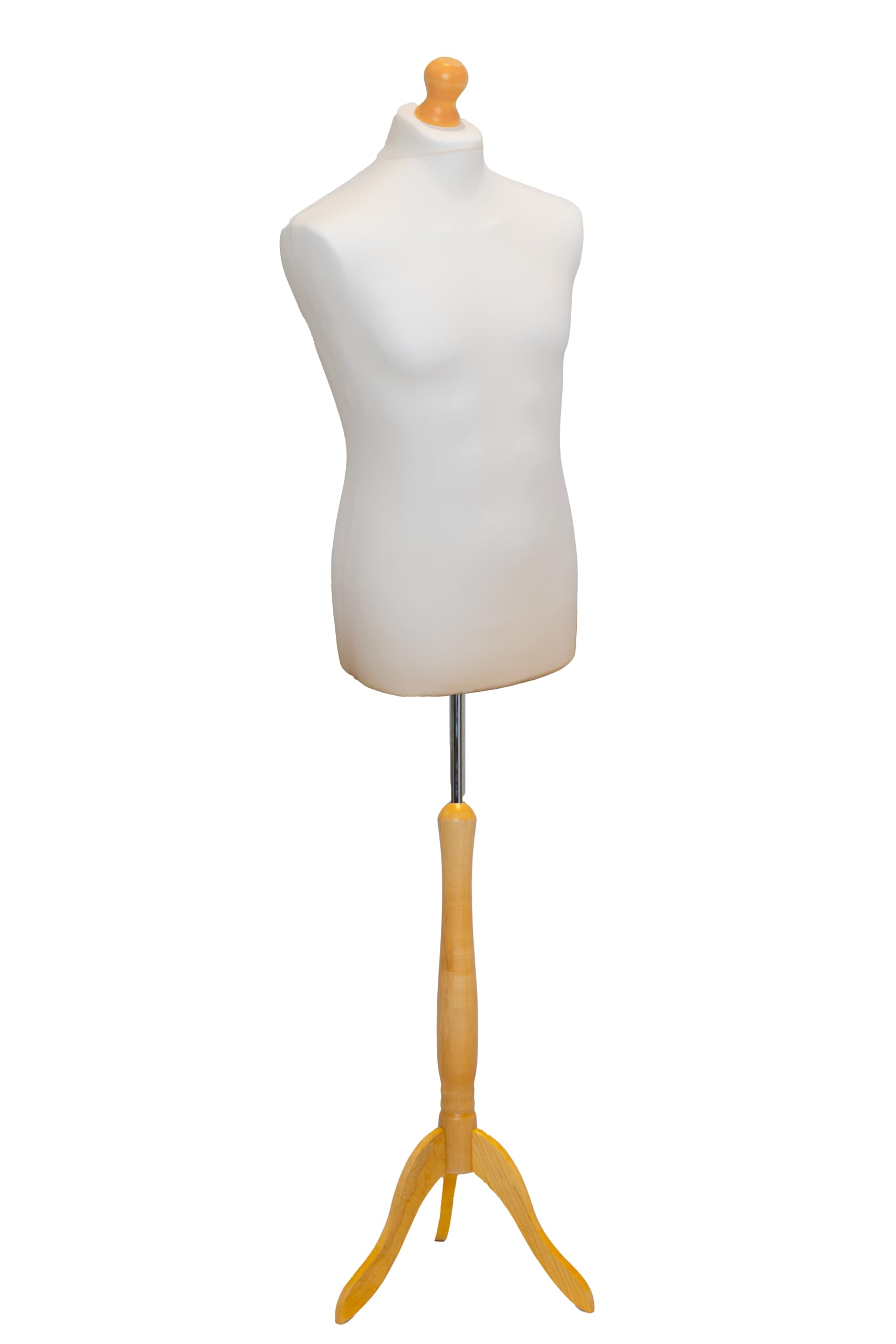 Male Tailors Dummy Female Cream With Lightwood Tripod Dressmakers Fashion Students Mannequin Display Bust