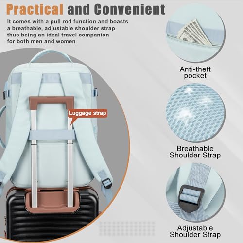 Image of 40L Travel Backpack, Flight Approved Carry On Laptop Backpack | Water-resistant, Personal Item Travel Bag, Fits 15.6 /17.3 inch Laptop, Hiking, Camping, Business, Commute, Men & Women