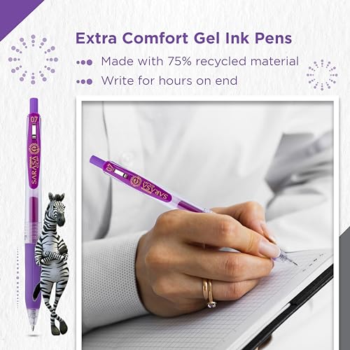 Zebra Sarasa Clip Bolígrafo Gel 0.7 mm Violeta miniatura 4