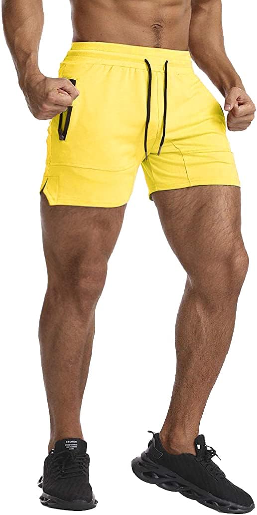 EVERWORTH Men's Solid Gym Workout Shorts Bodybuilding Running Fitted Training Jogging Short Pants with Zipper Pocket 3 Colors - Image 2