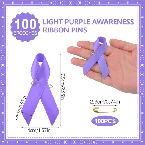 Image of Ribbon Awareness Satin Pins Cancer Awareness Ribbon Pin with Safety Pin
