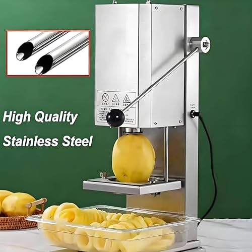 Máquina corta papas espiral de acero inoxidable automática miniatura 6