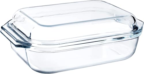 Juego de cazuela rectangular de vidrio templado con tapas de cristal juego de platos para hornear con asa Apto para horno congelador y lavavajillas