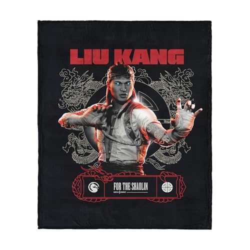 Mortal Kombat Silk Touch Throw Blanket – Liu Kang for The Shaolin, Ultra-Soft Fleece, Plush & Lightweight, 50 x 60