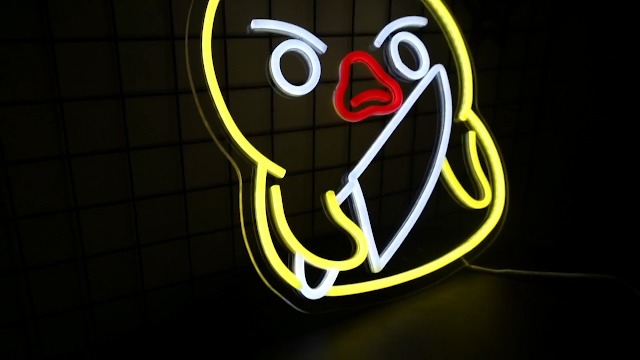 Duck Neon Sign with Knife Murder Duck Lamp Led Neon Light Up Sign