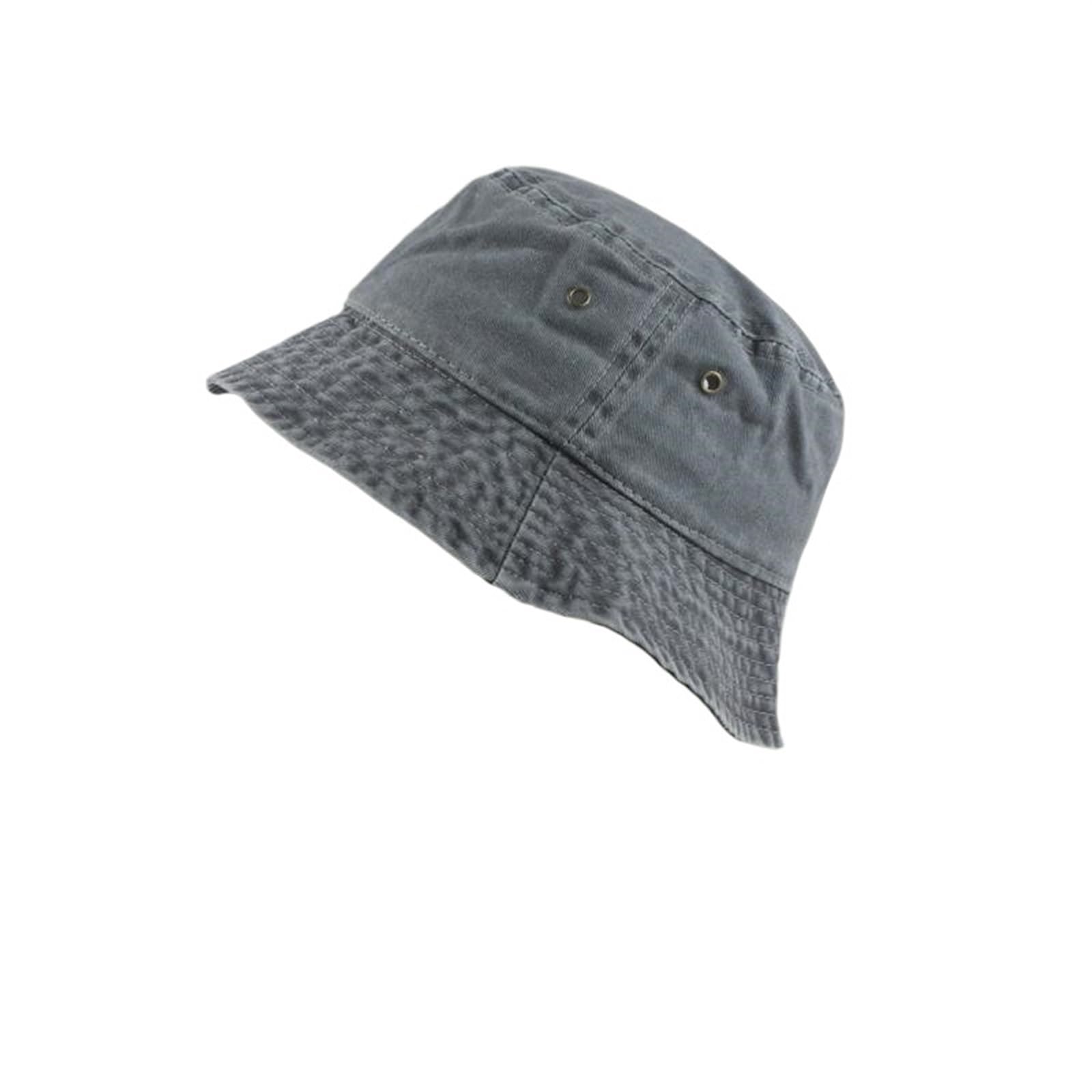 TRRYUIP Bucket Hat Washed Denim Hats Unisex Solid Summer Fisherman Cap Hat for Women Men Bucket Sun Protection(Gray)