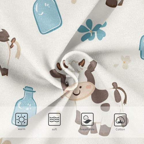 Wusikd Cartoon Cows Girls' Underwear Cotton Milk Bottle Girls Briefs Soft Toddler Underwear 2T3