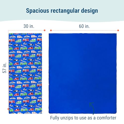 Image of Wildkin Kids Sleeping Bag - Roll-Up Design with Storage Bag for School, Travel & Camping - Heroes