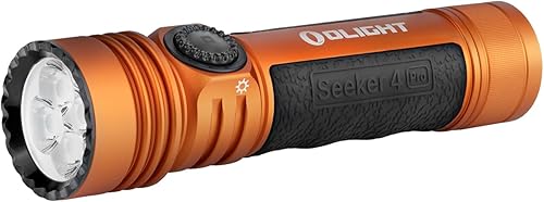 OLIGHT Seeker 4 Pro - Linternas LED recargables, de alto lúmenes, potente linterna brillante de 4600 lúmenes con funda USB C, linterna impermeable