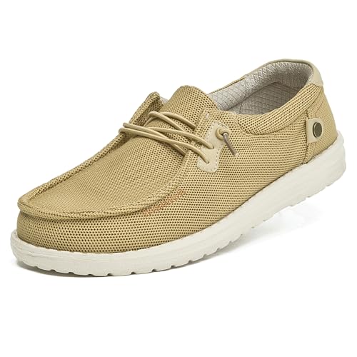 Men's Slip On Shoes Casual Loafers Slip-Ons for Men Lightweight Lace-up Slip On Walking Shoes Hands Free