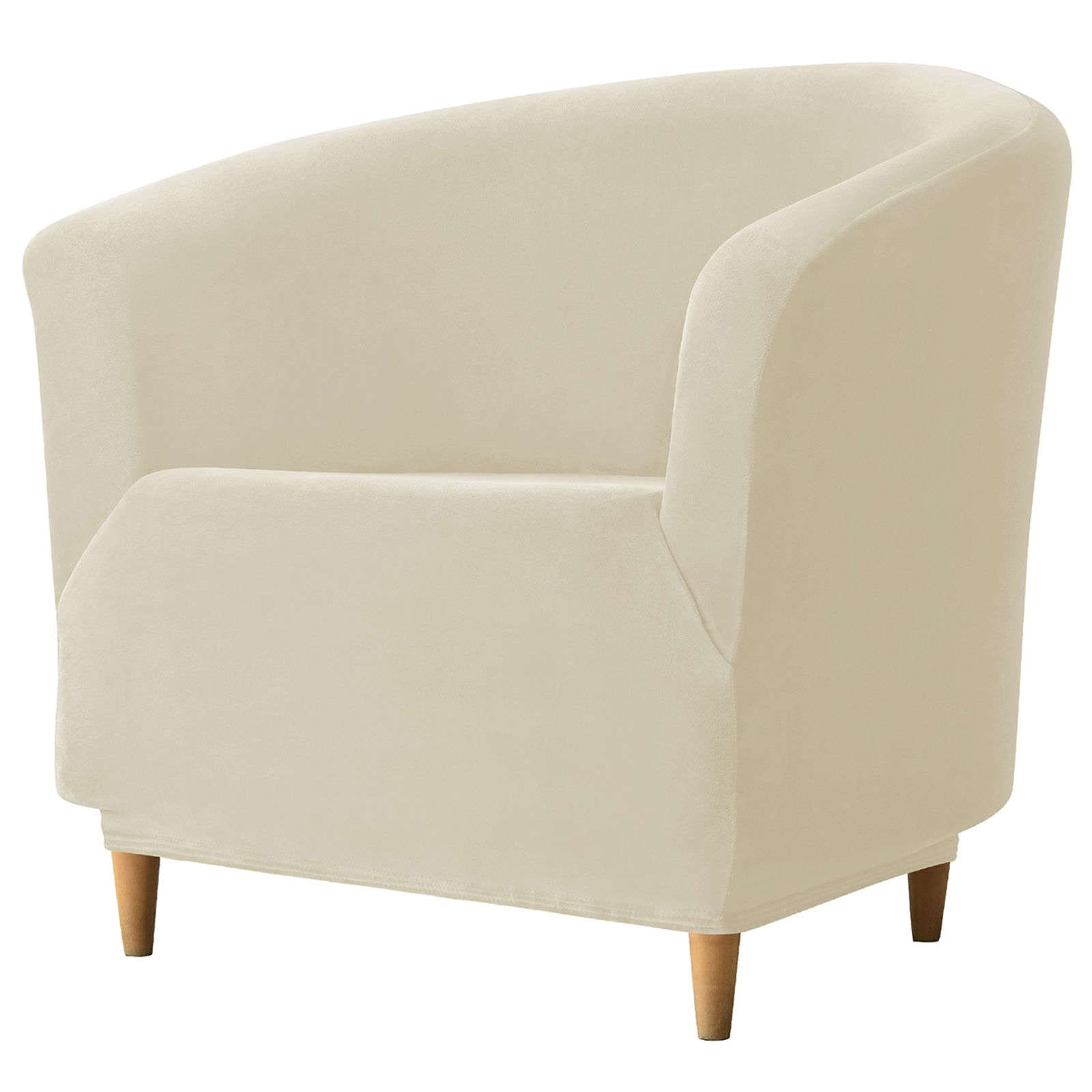 JHLD Velvet Club Chair Slipcover, Soft Tub Chair Cover Stretch Tub Chair Slipcover Couch Cover For Living Room Bedroom-Beige-Club Chair