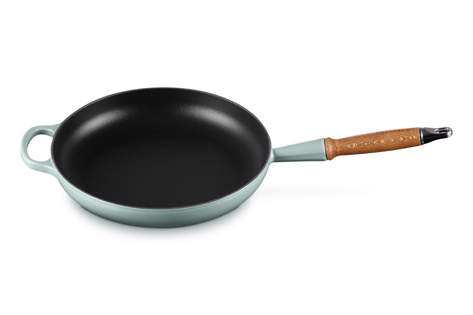 LE CREUSET Signature Bratpfanne aus Gusseisen mit Holzgriff 28 cm, Sea Salt