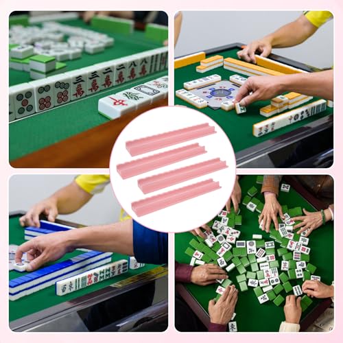 Juego 4 Racks para Mahjong de Madera con Bolsa Rosa miniatura 7