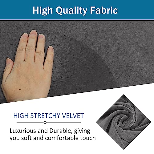 Funda de sofá en forma L protector elástico para chaise longue lavable 3