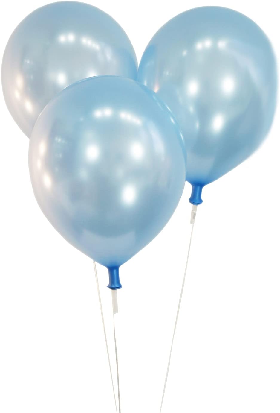 Metallic Light Blue Balloons 100 Pack, Large 12 Inch Thick Latex Biodegradable Helium Party Balloons for Birthday Wedding - Image 3