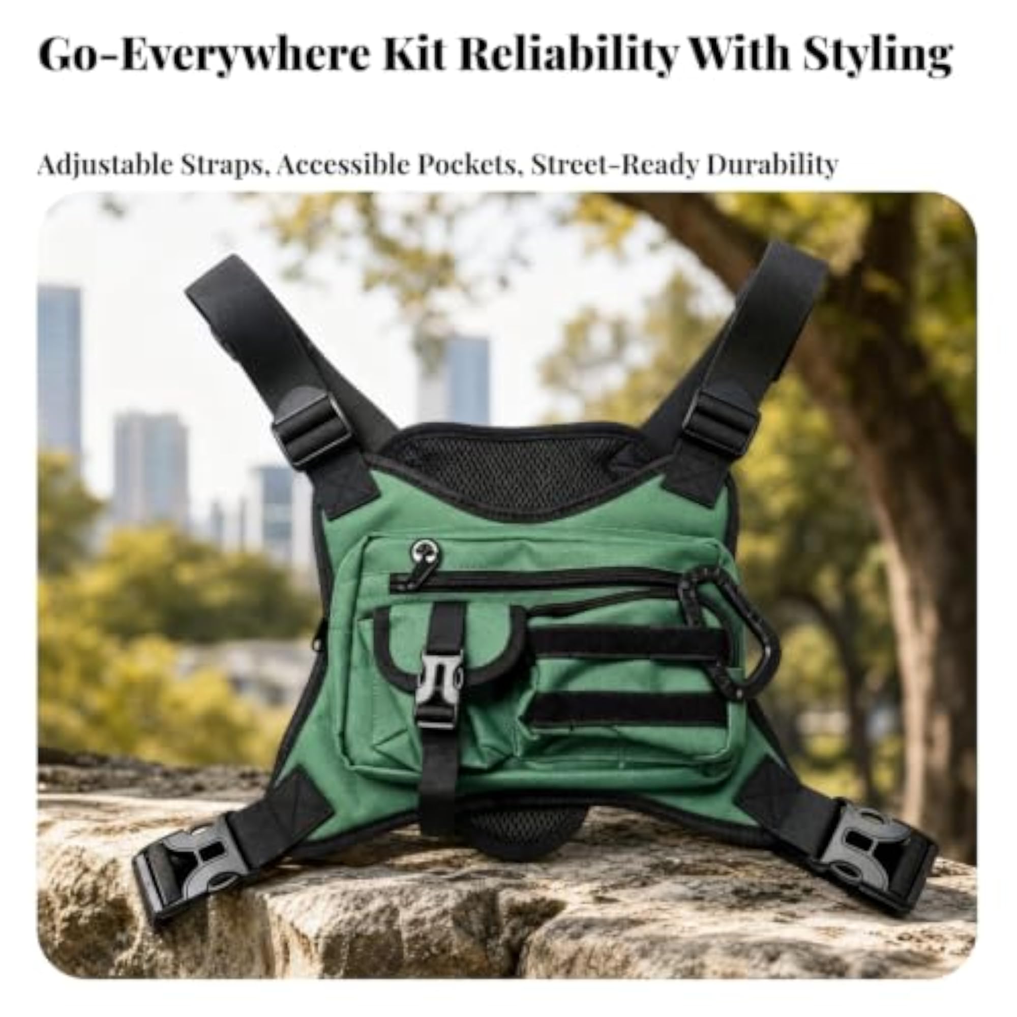 Waterproof Adjustable Chest Sling Bag for Outdoor Activities