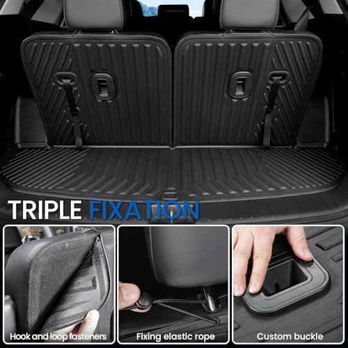 Image of Cargo Mat for 2021-2025 2026 Kia Sorento 6 /7 Seats Accessories, All Weather TPE Trunk Floor Mat, Durability & Non-Slip Backing Car Mat Cargo Liner with Backrest Mats