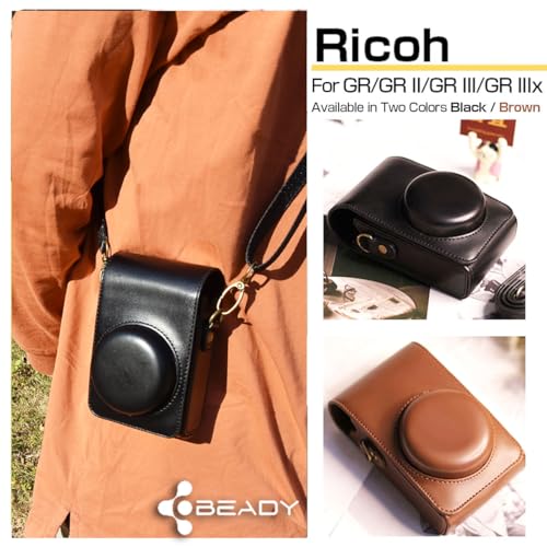 Funda para Cámara BEADY para Ricoh GR Serie, Cuero PU Negro miniatura 5