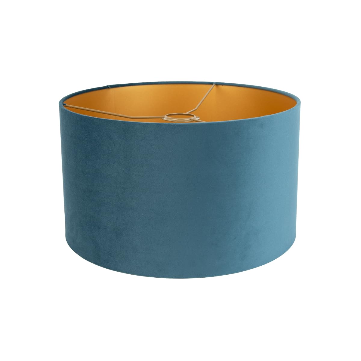QAZQA cilinder velours - Paralume Classico - luce - Ø 350 mm - Blu -